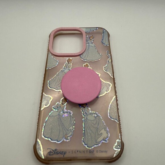 Skinny x Disney iPhone 14 Pro case Cinderella Disney Princess Pink Clear Silver - Picture 1 of 4